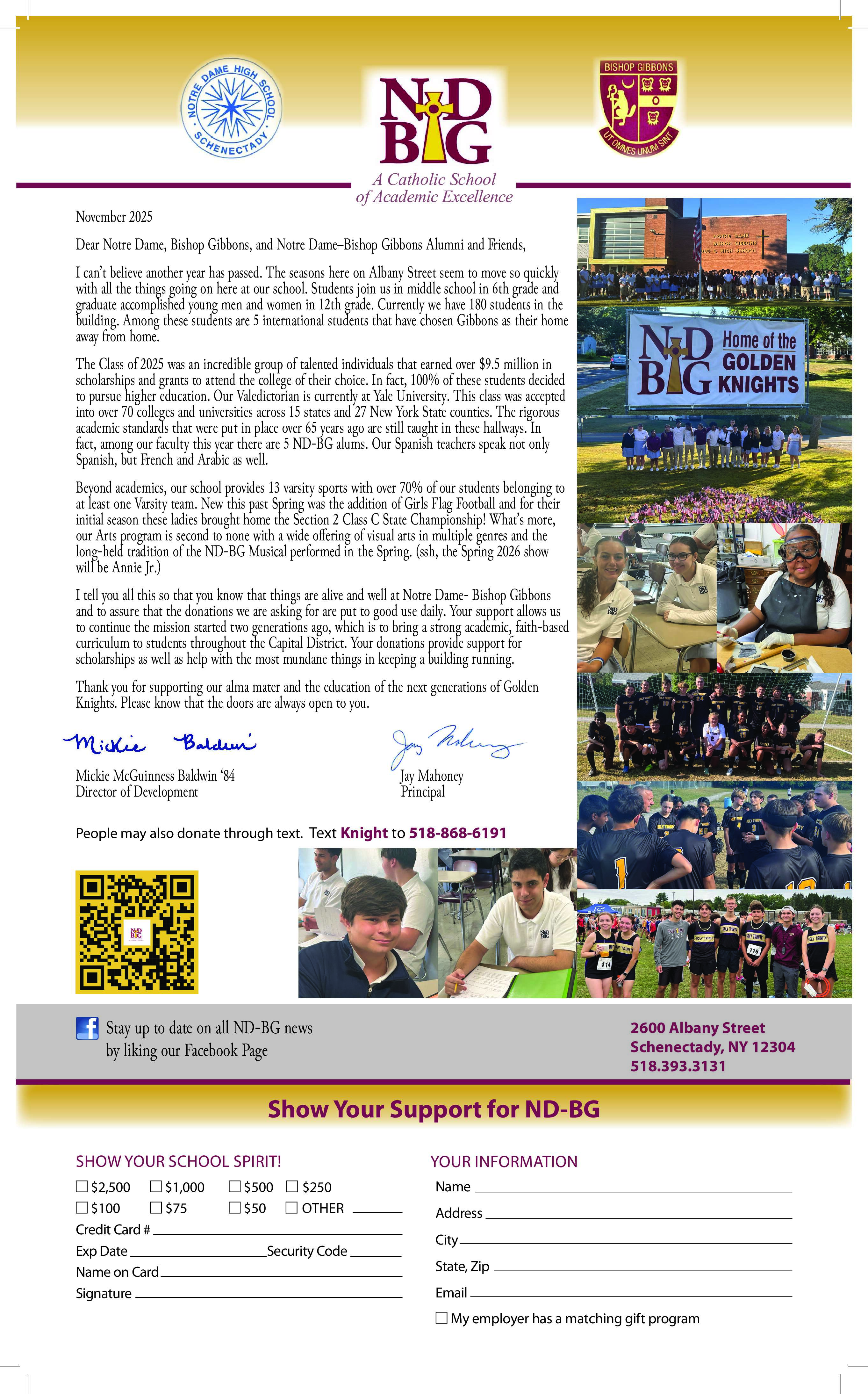 Donate NOW to the NDBG Annual Fund